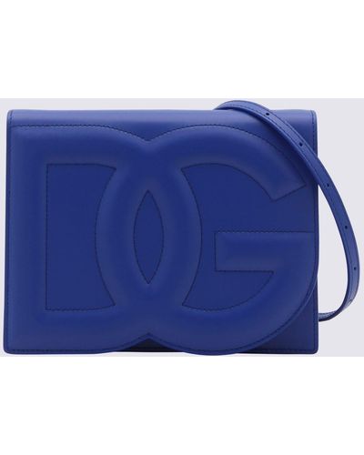 Dolce & Gabbana Leather Dg Crossbody Bag - Blue