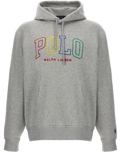 Polo Ralph Lauren Logo Hoodie Sweatshirt - Gray