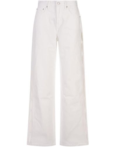 Purple Brand Wide Side Cut Out Jeans - White