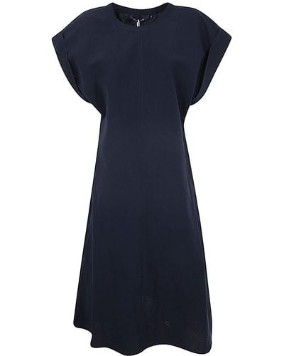 Sofie D'Hoore Long Dress With Pockets And Short Sleeves - Blue