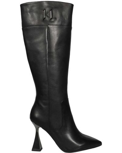 Karl Lagerfeld Leather Boots - Black