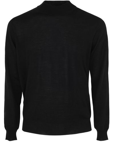 FILIPPO DE LAURENTIIS Royal Merino Long Sleeves High Neck Sweater - Black
