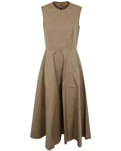 Sofie D'Hoore Long Dress With Two Applied Pockets - Natural