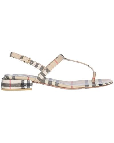 Burberry "check" Pattern Sandals - White
