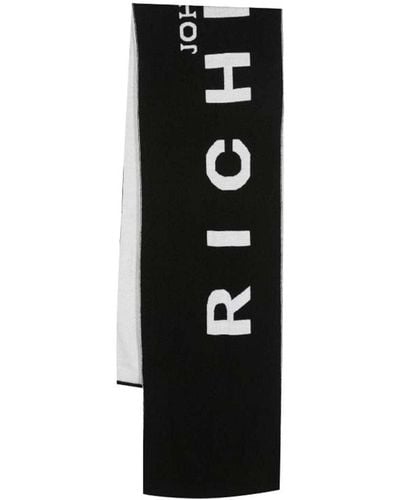 John Richmond Iconic Scarf With Logo - Black