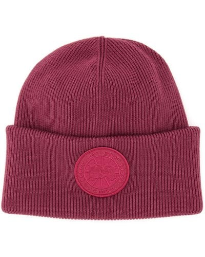 Canada Goose Beanie Hat With Logo - Red
