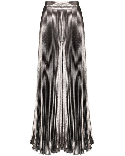 Max Mara Pianoforte Pleated Metallic Trousers - Grey