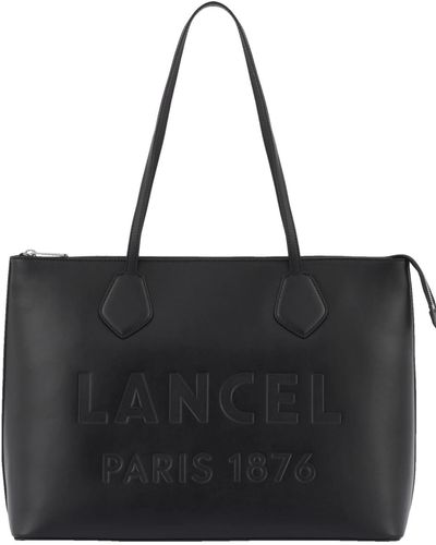 Lancel Black Smooth Cowhide Leather Tote Bag
