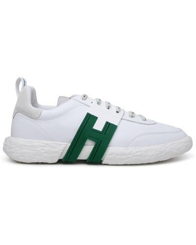 Hogan White Leather 3r Sneakers - Green