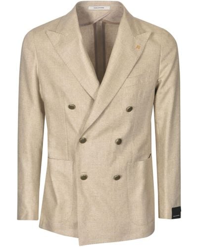 Tagliatore Logo Patched Dinner Jacket - Natural