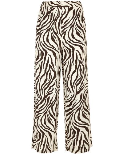 Max Mara All-Over Printed Straight Leg Trousers - White