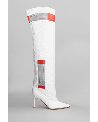 Heron Preston High Heels Boots In White Polyester