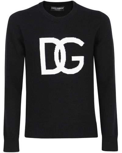 Dolce & Gabbana Intarsia Wool Jumper - Black