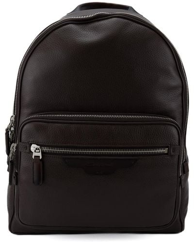 Santoni Entry Level Backpack In Brown Leather - Black