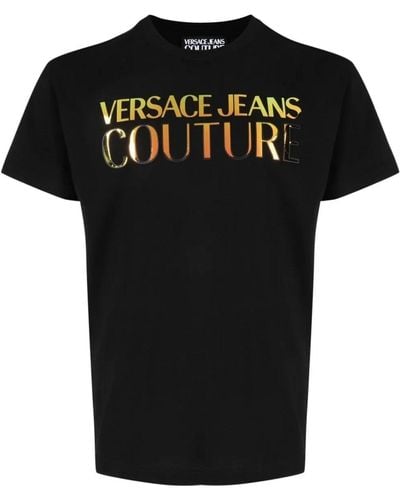 Versace Logo-print Short-sleeved T-shirt - Black
