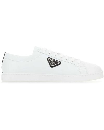 Prada Lane Tennis Sneakers - White