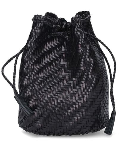 Dragon Diffusion Pompom Double Jump Bucket Bag - Black