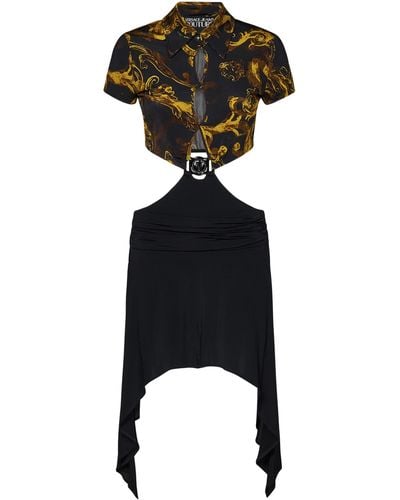 Versace Watercolour Couture Mini Dress - Black