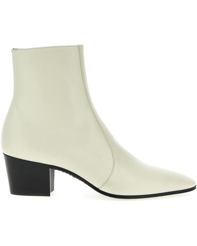 Saint Laurent 'vassili' Ankle Boots - White