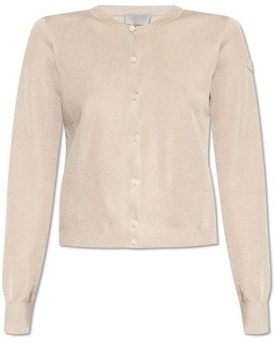 Moncler Glossy Button Up Cardigan - Natural