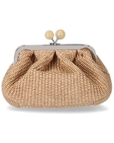 Weekend by Maxmara Chain Link Small Clutch Bag - Natural