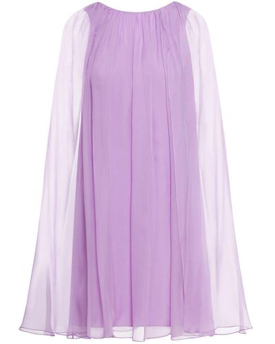 Max Mara Tulle Crewneck Sleeveless Dress - Purple