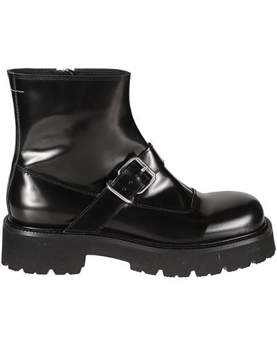 Maison Margiela Buckle Side Zip Boots - Black