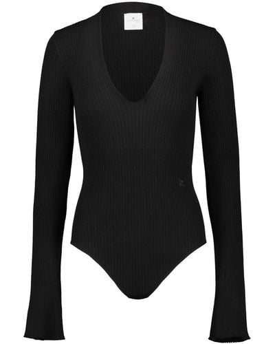 Courreges Vneck Bodysuit - Black