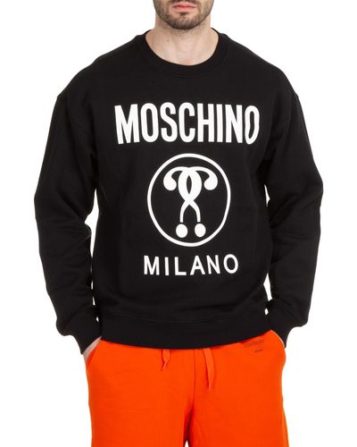 Moschino Double Question Mark Cotton Sweatshirt - Grey