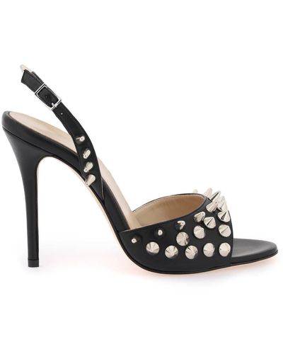 Alessandra Rich Sandals With Spikes - Metallic