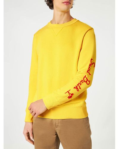 Mc2 Saint Barth Sweatshirt With Saint Barth Embroidery - Yellow