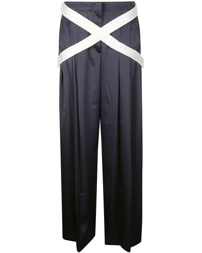 JW Anderson Crossover Strap Wide Leg Pants - Blue