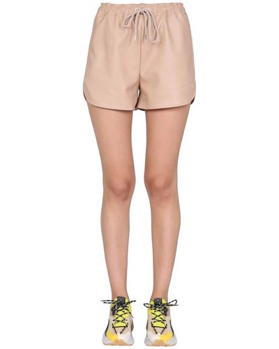 Stella McCartney Faux Leather Shorts - Natural