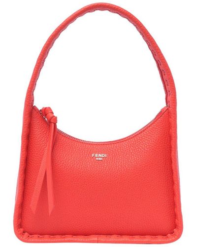 Fendi Mini Fendessence Logo Plaque Tote Bag - Red