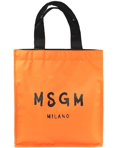 MSGM Tote With Brushed Logo - Orange