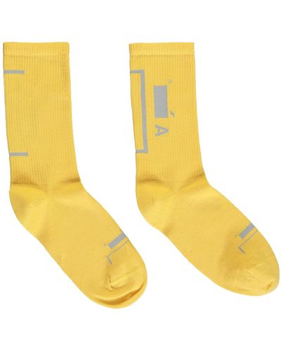 A_COLD_WALL* Cotton Socks With Logo - Yellow