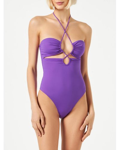 Mc2 Saint Barth Cutout One Piece Swimsuit - Purple