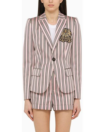 DSquared² Striped Single Breasted Jacket - Multicolour