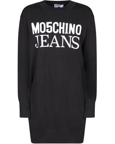 Moschino Cotton Jumper With Logo - Black