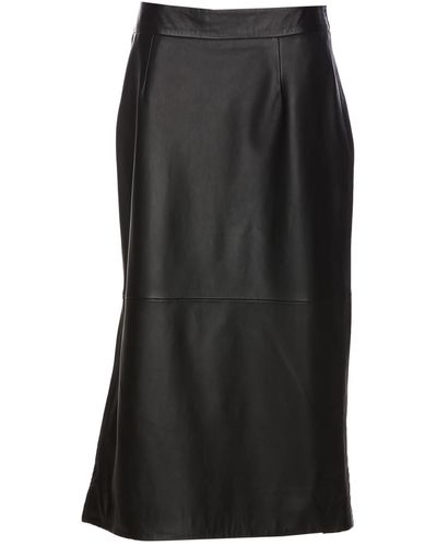 Arma Leather Instabul Midi Skirt - Black