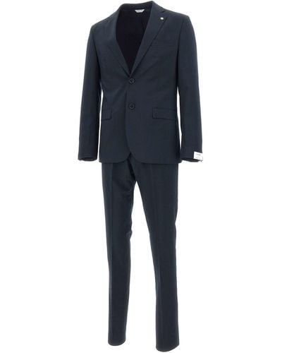 Manuel Ritz Viscose Two-Piece Suit - Blue