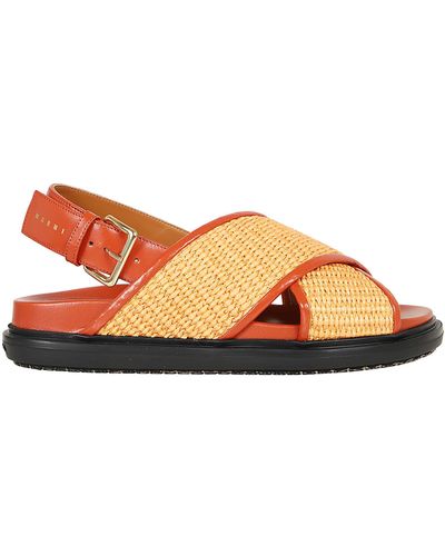 Marni Fb Criscross Sandal - Orange