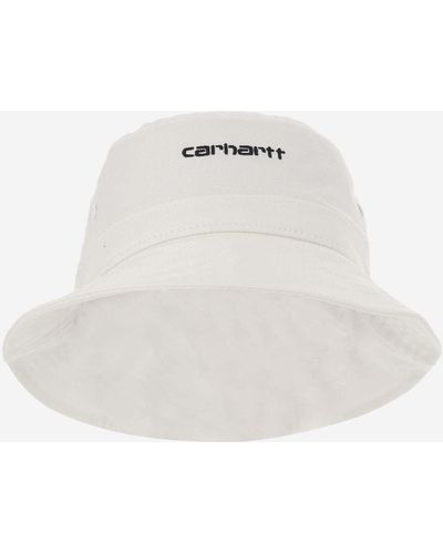 Carhartt Canvas Bucket Hat With Logo - White