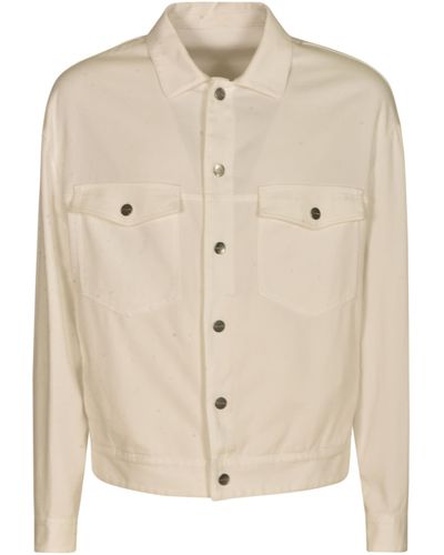 Giorgio Armani Patched Pocket Buttoned Shirt - Natural