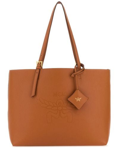 MCM Caramel Leather Medium Himmel Shopping Bag - Brown