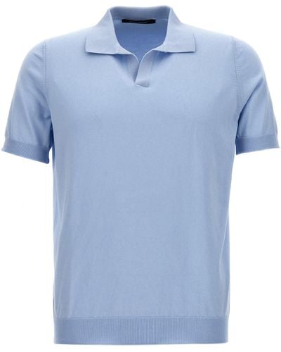 Tagliatore Knitted Polo Shirt - Blue