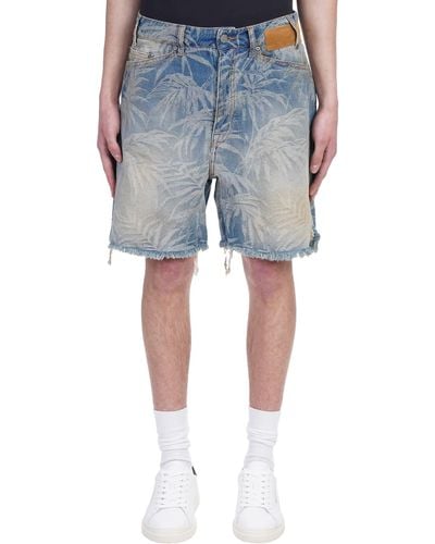 Palm Angels Shorts In Cotton - Blue