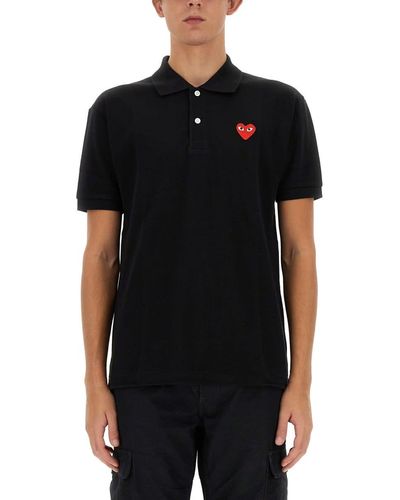COMME DES GARÇONS PLAY Polo With Logo Embroidery - Black