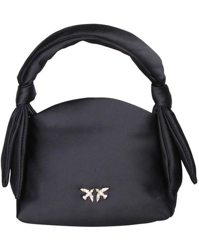 PINKO Love Birds rhinestone-embellished tote bag - Black