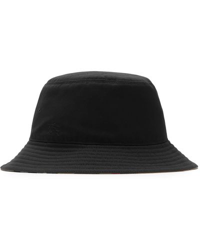 Burberry Mh Check Lined Bucket Headwear - Black